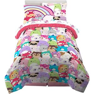 Franco Squishmallows Bedding Super Soft Comforter and Sheet Set with Sham, 5 Piece Twin Size