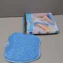 Beskar Shower Foot Scrubber Mat with Non-Slip Suction Cups, 2025 New Foot Back Cleaning Pad Back Washer Exfoliating Bath Wash Pad, Wall Mounted Slip Suction Cups for Back Exfoliating Bath Wash Pad (Blue)