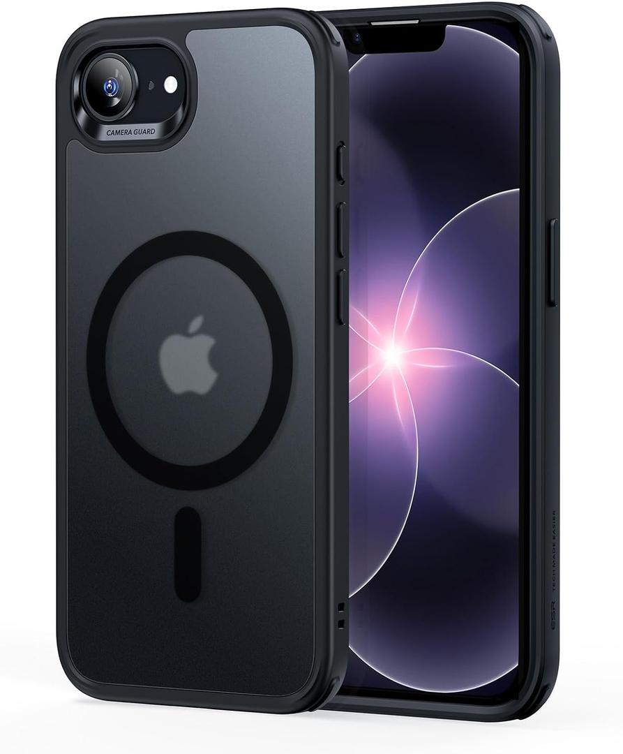 ESR for iPhone 17e/iPhone 16e Case, Compatible with MagSafe, Shockproof Military-Grade Protection, Magnetic Phone Case for iPhone 17e/16e case,Frosted Black
