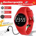 Kids Watches for Girls Boys Digital Sport Watch with Step Counter Pedometer Vibration Alarm Clock, No App Waterproof Fitness Tracker Kids Watch Boys Girls Teens Students Ages 5-16
