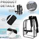 Cholemy 24 Set Clear Backpack with Pencil Case Bulk Heavy Duty PVC Transparent School Bag for Students Women Men Travel(Black)