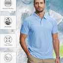 ZITY 5 Pack Mens Polo Shirt Short Sleeve Sports Golf Tennis T-Shirt Moisture-Wicking Summer Shirts (M)