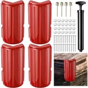 Timtin 4 Pack Dock Bumper Fender Boat Dock Bumpers for Edge Docking Inflatable Corner Boat Fenders with Pump and Mounting Hardware for Straight Edge Side Marine Buoy Pontoon Protector