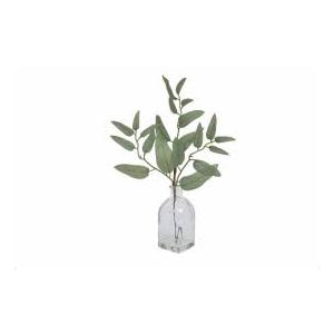 14in Sage Leaf Stem In Smooth Vase