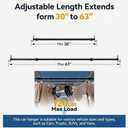 Heavy Duty Car Clothes Hanger Bar - Telescopic Clothes Rack from 30 to 63 Inches, 120lbs Max Load with Anti-Slip Rings for Car, SUV, Truck, RV