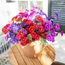 Dahlia Artificial Flowers for Outdoors Decoration, 6 Bundles Silk Flowers Fake Plants Realistic UV Resistant Faux Flowers for Outdoor Planters Front Door Yard Garden Patio Outside Home Indoor, Mix