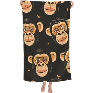 Monkey Beach Towel 31inx51in, Animal Sand-Free Microfiber Bath Towel Ultra Soft Quick Dry Pool Towel Absorbent Towel Lightweight Towel for Swimming Bathroom Decor