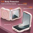 UEEBAI Magnetic for Samsung Galaxy Z Flip 5/Z Flip 6/7 FE Case, Compatible with MagSafe, Transparent Clear Wave Frame Design Soft Edge Cover Matte Shockproof Phone Case- Pink