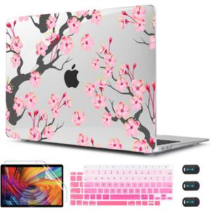 CISSOOK Hard Shell Case for MacBook Air 13 Inch A2337 M1 A1932 A2179 2021 2020 2019 2018 Released, Cherry Floral Beauty Cover with Keyboard Cover + Screen Protector for 2021 Air 13-Cherry Blossoms
