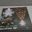 Christmas Tree Topper Star Lighted with LED Rotating Silver Snowflake Projector, Plug in Christmas Star Tree Topper Ornament 3D Glitter Projection for Indoor Office Party Holiday Xmas Decorations