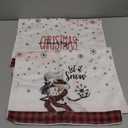 Artoid Mode Red Black Buffalo Plaid Snowman Xmas Trees Christmas Kitchen Towels Dish Towels, 18x26 Inch Daily Seasonal Winter Decoration Hand Towels Set of 4