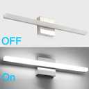 24 Inch Chrome LED Bathroom Vanity Light, 14W 6000K Cool White Over Mirror Lighting Fixture, Modern Hardwired Linear Wall Sconce for Bathroom Bedroom, Chrome-6000K, 24inch