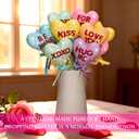 Bucherry 12 Pcs Conversation Hearts Decorations Valentine's Glitter Candy Heart Picks with Ribbon Heart Tree Pick for Home Romantic Farmhouse Decor Wedding Anniversary Birthday Party Supplies