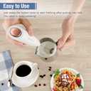 SIMPLETASTE Milk Frother Handheld Battery Operated Electric Foam Maker, Drink Mixer with Stainless Steel Whisk and Stand for Cappuccino, Bulletproof Coffee, Latte (White)