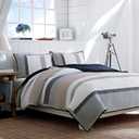 Nautica - Queen Quilt Set, Cotton Reversible Bedding with Matching Shams, Bedding Set for All Seasons (Tideway Tan/Grey, Queen)
