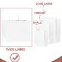 qiqee 50-Packs White Paper Gift Bags with Handles Bulk 12.6"x4.3"x10" Wide Large Size Party Favor Bags Multiple Uses