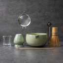YIBO Matcha Whisk Set With Bowl, Ceramic Matcha Making Kit Includes Bamboo Whisk (Chasen), Holder Stand, Powder Starter Sifter, Scoop, Measuring Spoon & Cup Tea Tools For Ceremony (Mottled Green)
