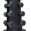 CAP Barbell 210 LB Rubber Coated Hex Dumbbell Hand Weight Set with Vertical Black Rack | Chrome Handles