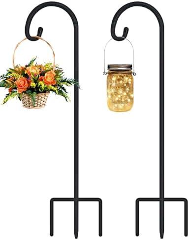 FEED GARDEN Adjustable 32 Inch Small Shepherds Hooks for Outdoor, Garden Hooks for Lanterns, Sheperds Hook for Hanging Plants, Bird Feeders, Solar Lights, Mason Jars, Weddings Decor,1 Pack