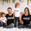 3 x Dad Shirt Mom Shirt Comic Film Tee Women Family 2025 Matching Shirts Adventure Trip Clothes Summer Travel Tops (White)