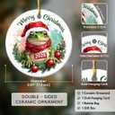 5 x Funny Frog Christmas Ornament 2025 - Frog Ornaments for Christmas Tree, Frog Gifts for Women, Men, Boys, Girls, Kids - Cute Animals Gifts Xmas Hanging Ceramic Ornament