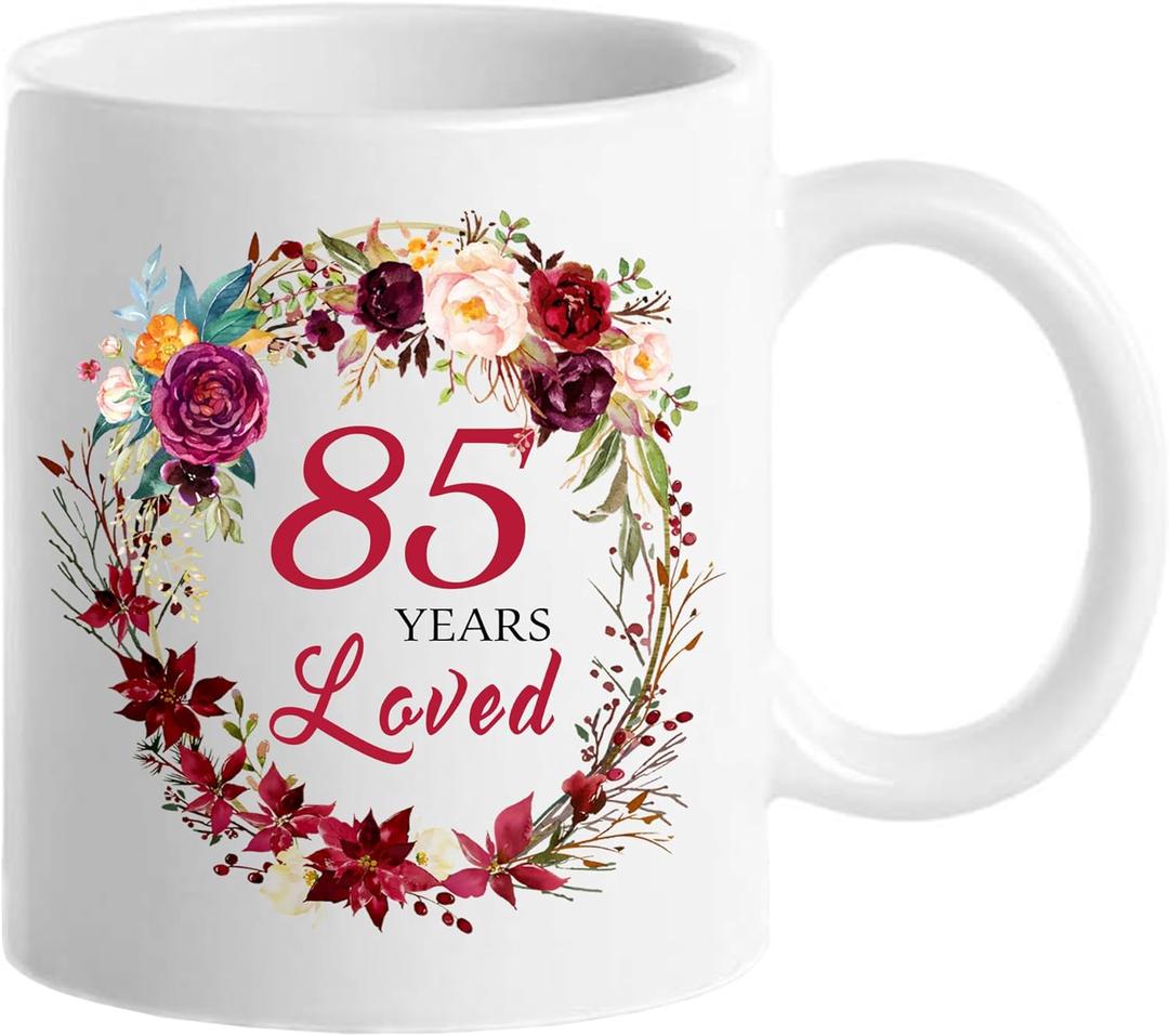 1940 85th Birthday Gifts for Women, Birthday Gifts for Women Turning 85 years old, 85th Bday Gifts Ideas, Mothers Day Christmas Gifts for Mom, Grandma, Aunt, Wife, Sister, 85 Years Loved Mug
