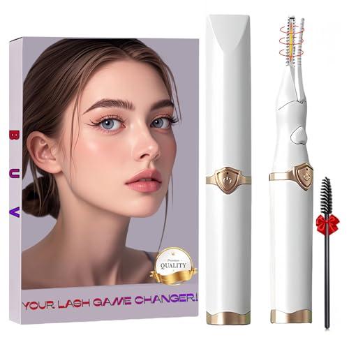 Heated Eyelash Curler - 2 in 1 Clip-Type Eyelash Curlers - Electric Eyelash Curler Rechargeable for 24H Long Lasting, 3 Heating Modes, 8S Fast Heating, White-DB