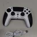 SFGSUP Wireless Controller for PS5/PC/MAC/iOS/Android/Steam Deck, With Hall Effect Joystick&Trigger/8 RGB Lighting/Turbo/Dual Vibration/Programmable/Headset Jack/Touchpad/1500 mAh Battery, White&Black