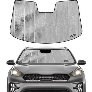 Pigenius Windshield Sunshade for Kia NIRO 2017-2022 (Gen 1 / DE) Hybrid/EV, Reversible Silver/Black