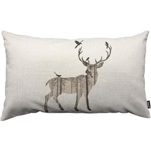 HOSNYE Deer Throw Pillow Cover Pine Forest and Birds Browns Linen Fabric for Couch Bed Sofa Car Waist Cushion Cover 12 x 20 inch Pillow Case
