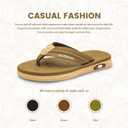 Men's Flip Flops Summer Beach Soft Comfort Thong Sandals Open-Toe Shoes Outdoor Water Resistant Lightweight Sandals (Brown)