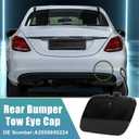 uxcell Rear Bumper Tow Hook Cover for Mercedes Benz C-Class W205 2015-2020 Rear Bumper Tow Hook Eye Cap No.A2058850224 Black