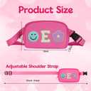 Fanny Pack For Girls Pink Kid Crossbody Bag Chenille E Letter Preppy Belt Bag, Christmas Birthday Graduation Gifts For Girl Teen Daughter Sister, Personalized Nylon Fanny Packs