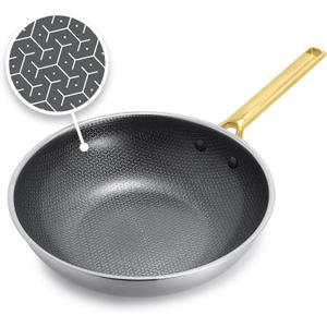 GreenPan Hybrid APEX 11" Tri-Ply Stainless Steel Wok, Ceramic Nonstick Pan