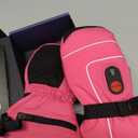 Heated Gloves for Kids, 7.4V Rechargeable Battery Winter Gloves for Boys Girls, Waterproof Windproof Heated Mittens for Kids, Outdoor Skiing Snowboarding Sledding Cold Weather (Small, Pink)