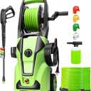 Electric Pressure Washer Adjustable 5000PSI 4.0 GPM Power Washers Electric Powered with 33ft Hose Reel, 4 Nozzle and Foam Cannon, Powerwashers Cleaner Machine for Home, Cars, Patio, Green