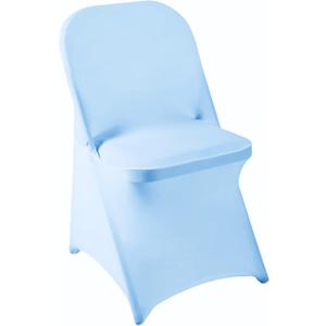 Folding Chair Covers for Party - 12pcs, Blue Mist Universal Spandex Fitted Chair Covers for Wedding, Banquet, Conference