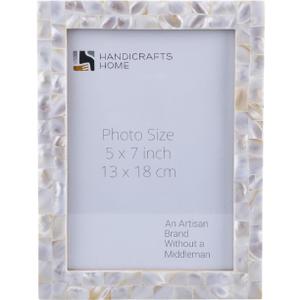 Handicrafts Home 5x7 Picture Frame Mother of Pearl Collection, Handcrafted Photo Frame, Small Picture Frame for Living Room, Wall Decor, Office Desk Decor, Vintage Picture Frames, Gift for her, Thanksgiving gift for friends & Family