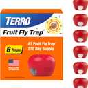 Terro Fruit Fly Traps for Indoors (6 Pack) + 270 Days of Lure Supply