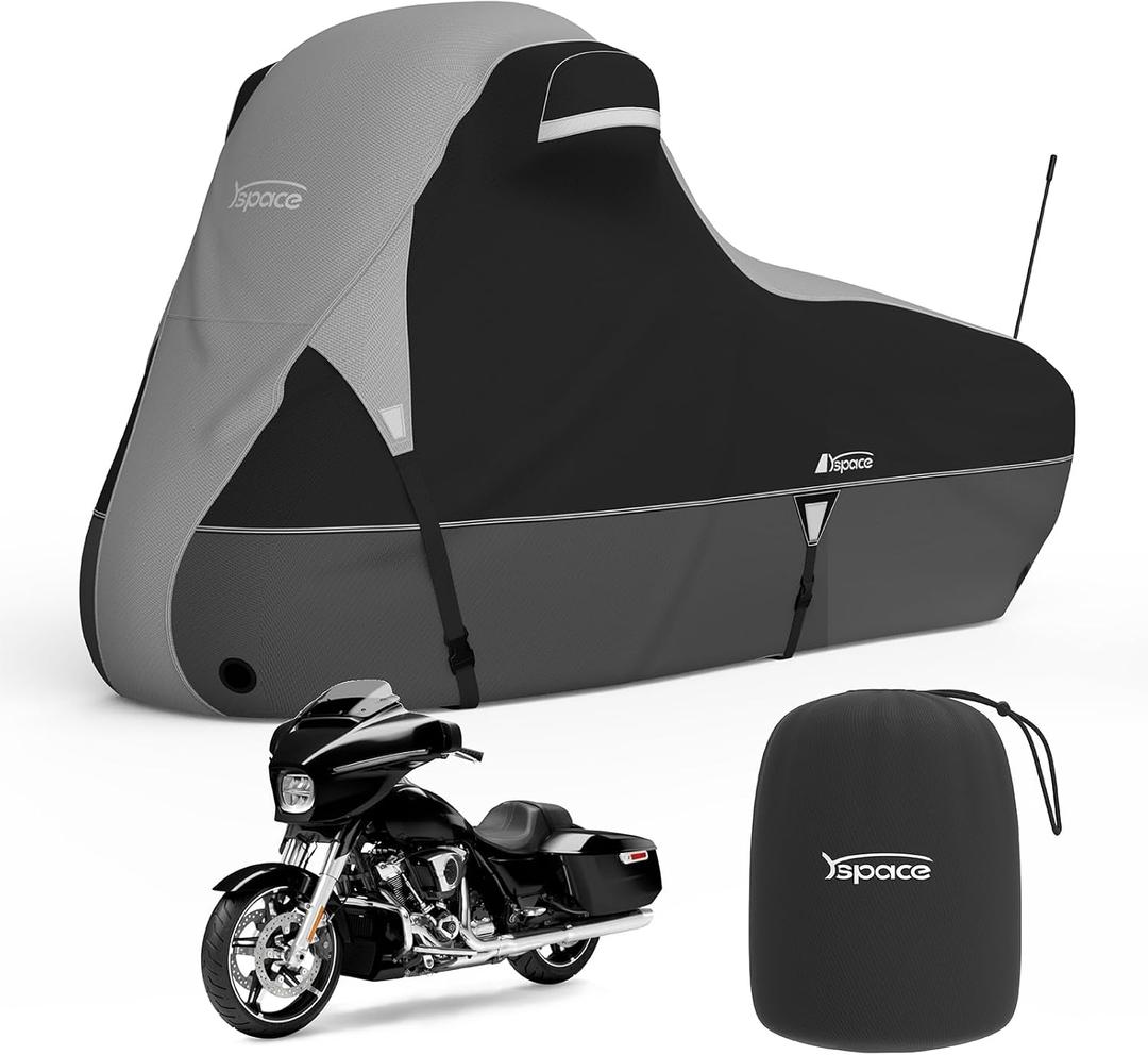 YSAPCE Motorcycle Cover 600D Waterproof for Harley Davidson Touring Models, Road King, Road Glide, Street Glide, Electra Glide, Heritage Classic, Low Rider-ST, and Most Motorcycles