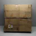 39.4'' Large Dog Crate Furniture with 2 Storage Drawers, Heavy Duty Dog Kennel Indoor with Charging Station, Wooden Dog Cage End Table Kennel for Medium/Large Dogs, White Brown DFC84214B