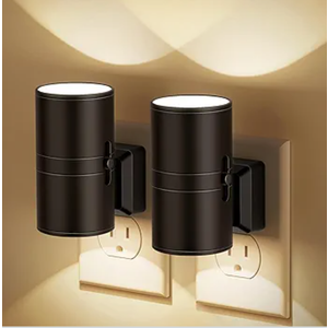 Night Lights Plug into Wall, Dimmable Night Light Plug in, Modern Night Lights with Dusk to Dawn Light Sensor, Soft White 3000K, 0-100LM Adjustable Brightness Nightlight for Hallway Bedroom, 2 Pack