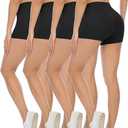 CHRLEISURE High Waisted Spandex Biker Shorts, Workout Booty Soft Yoga Shorts for Women, S (2 Pack)