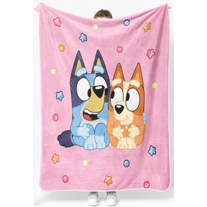 Jay Franco Kids Plush Throw Blanket Soft & Comfy Throw for Couch or Bed Cozy Home Dcor for Living Room & Bedroom, Pink - Bluey, 46x60 - Throw Blanket