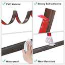 M METERXITY Floor Transition Strip, 6.56FT PVC Door Transition Strip Self Adhesive Suitable for Doorways/Tile/Carpet, Floors Cover Heights Within 3/5Inch(15mm) [Dark Brown Wood Grain]