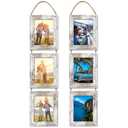 VMUZEDER 4x6 Wall Hanging Picture Frames Collage with 3 Opening White Frames 2 Pack
