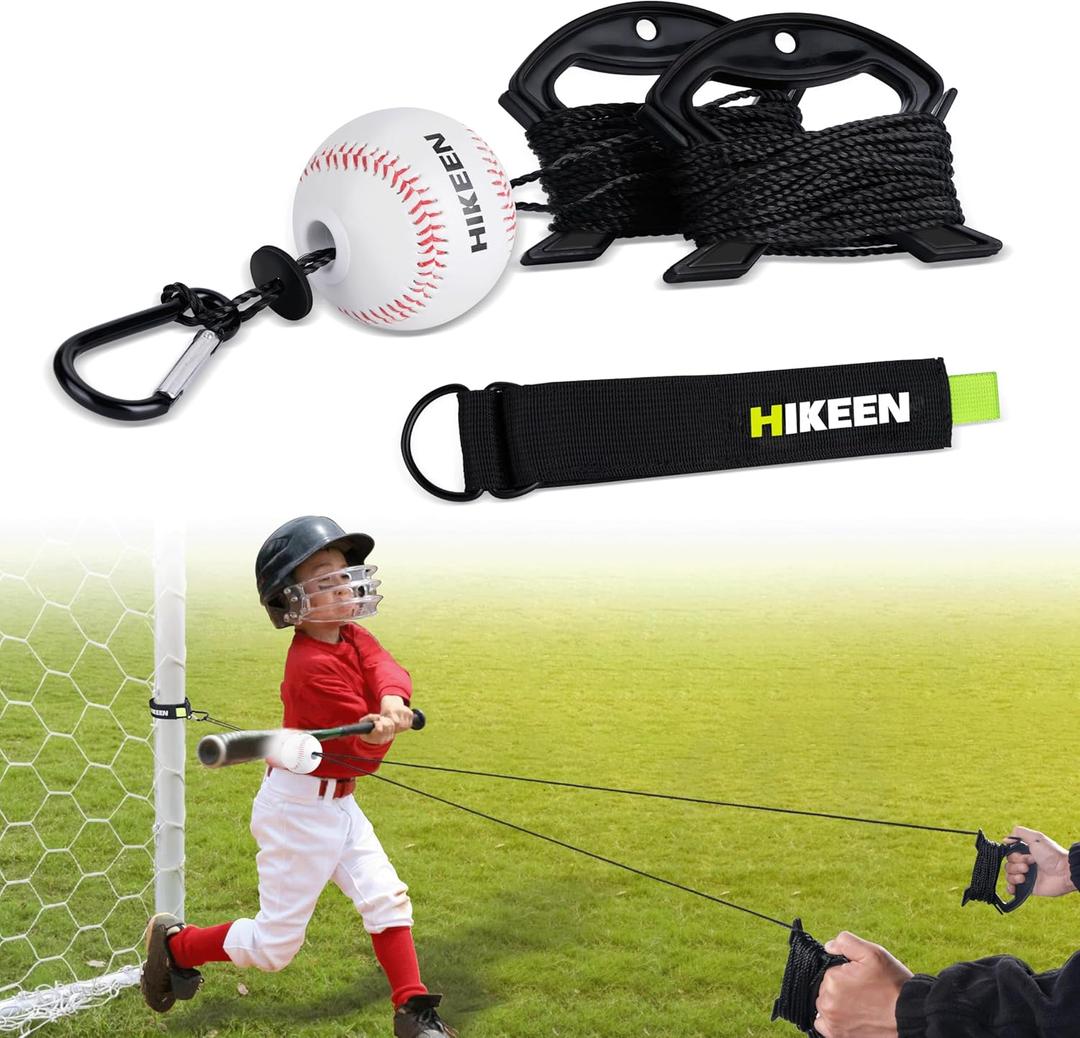 Hikeen Baseball Batting Trainer,Hitting Practice Equipment with 20m Rope,Outdoor Level Rebound Swing Trainer for All Age