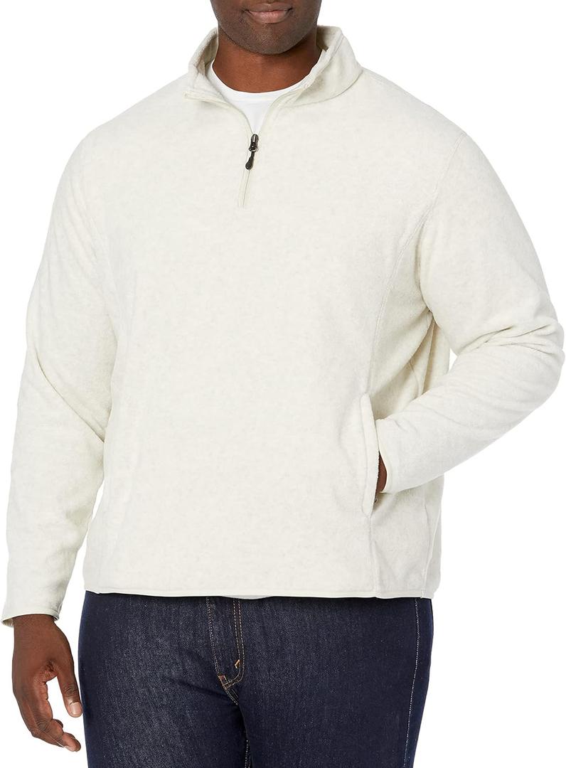 Amazon Essentials Men's Fleece Jacket, 1/4 Zipper Pullover (X-Large, Oatmeal Heather)