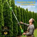 TaskStar 20V Pole Hedge Trimmer Cordless with Handle & Shoulder Strap 8.5ft