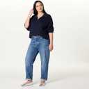 The Drop Women's Marcy Ribbed Polo Top (Large, Navy)